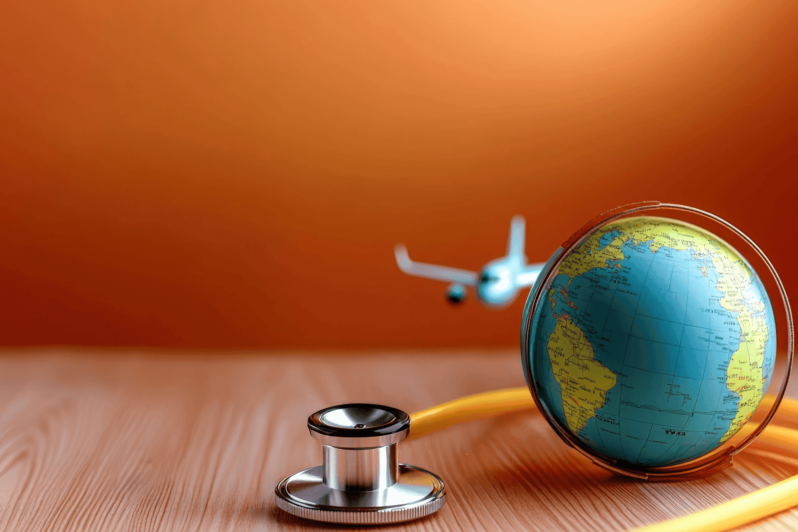 air ambulance in action at sunset